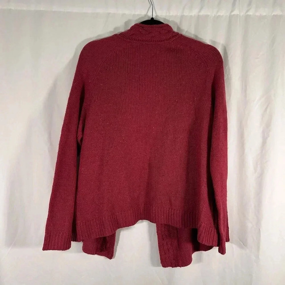New CJ Banks Cardigan Women's 14W X Red Knit Wool Blend Open Front Long Sleeve - Picture 9 of 11